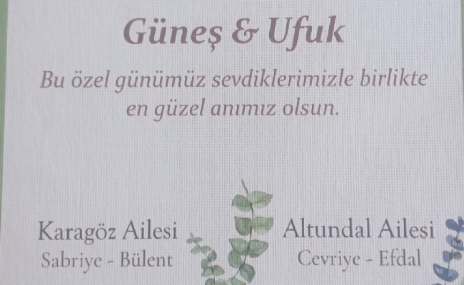 ALTUNDAL ve KARAGÖZ Ailelerinin Mutlu Günü